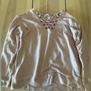 PINK Victoria Secret Lace Up Pullover Sweater Size M
